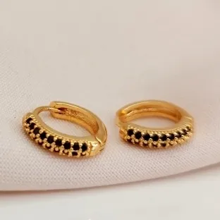 BRINCO ARGOLA ZIRCONIA ONIX
