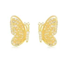BRINCO BORBOLETA ZIRCONIA CRISTAL