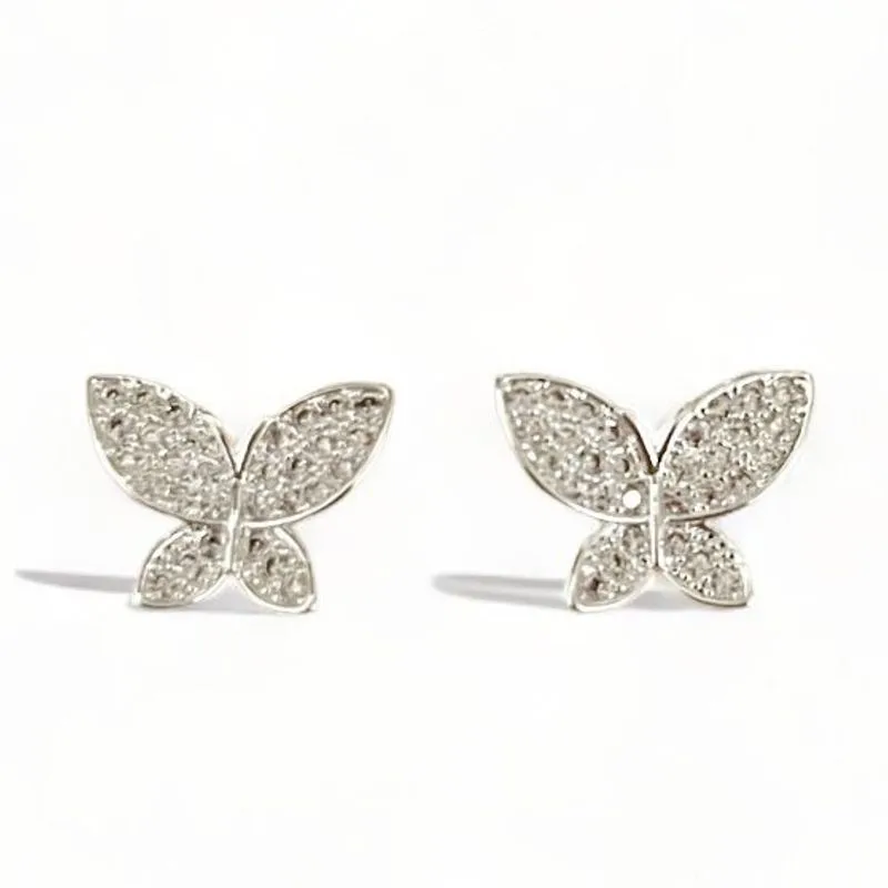 BRINCO BORBOLETA ZIRCONIA CRISTAL