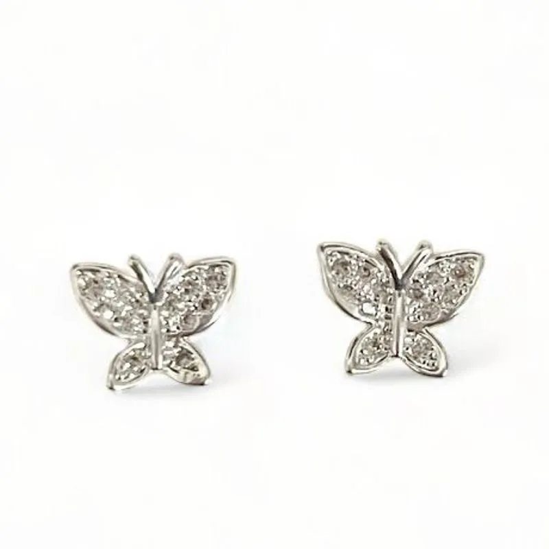 BRINCO BORBOLETA ZIRCONIA CRISTAL