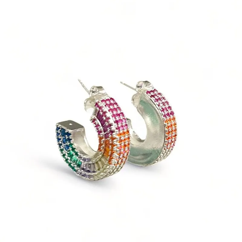 BRINCO C BAGUETE ZIRCONIA COLOR