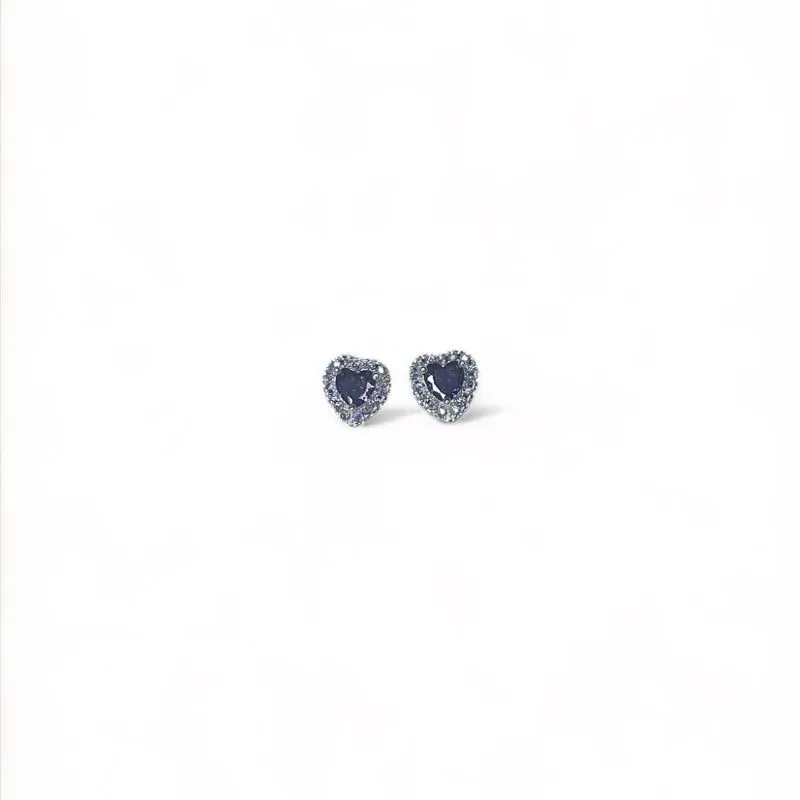BRINCO CORAÇÃO AMETISTA ZIRCONIA CRISTAL
