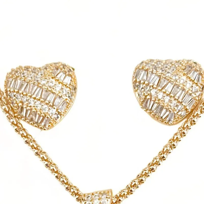BRINCO CORAÇÃO BAGUETE ZIRCONIA CRISTAL