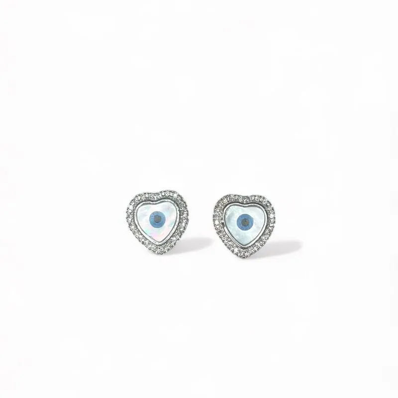 BRINCO CORAÇÃO OLHO GREGO MADREPEROLA ZIRCONIA CRISTAL