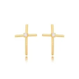 BRINCO DE CRUZ ZIRCONIA CRISTAL