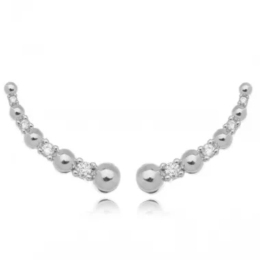 BRINCO EAR CUFF BOLINHA ZIRCONIA CRISTAL