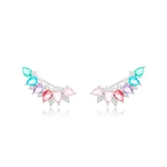 BRINCO EAR CUFF COLOR ZIRCONIA CRISTAL