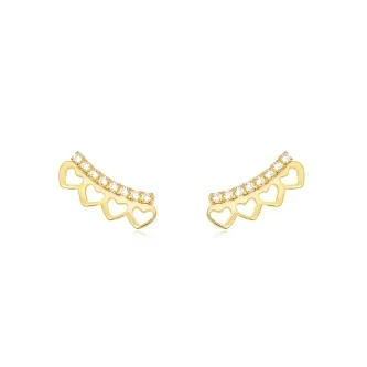 BRINCO EAR CUFF CORACAO VAZADO ZIRCONIA CRISTAL