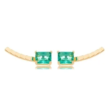 BRINCO EAR CUFF DETALHE PEDRA TURMALINA