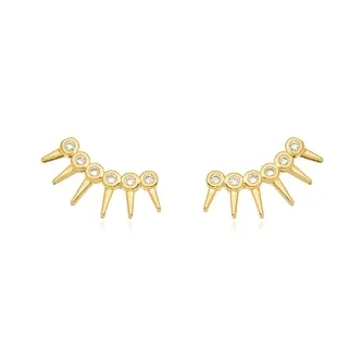BRINCO EAR CUFF SPIKE ZIRCONIA CRISTAL