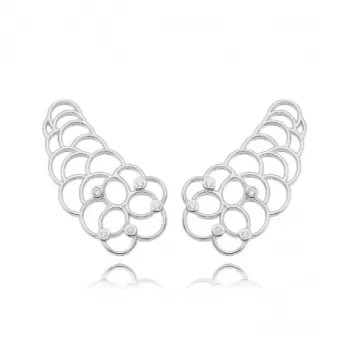 BRINCO EAR CUFF VAZADO ZIRCONIA CRISTAL
