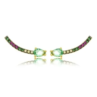 BRINCO EAR CUFF ZIRCONIA COLOR QUARTZO VERDE