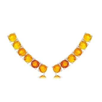 BRINCO EAR CUFF ZIRCONIA LARANJA