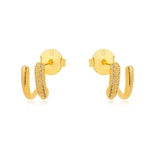 BRINCO EAR HOOK FILEIRAS ZIRCONIA CRISTAL