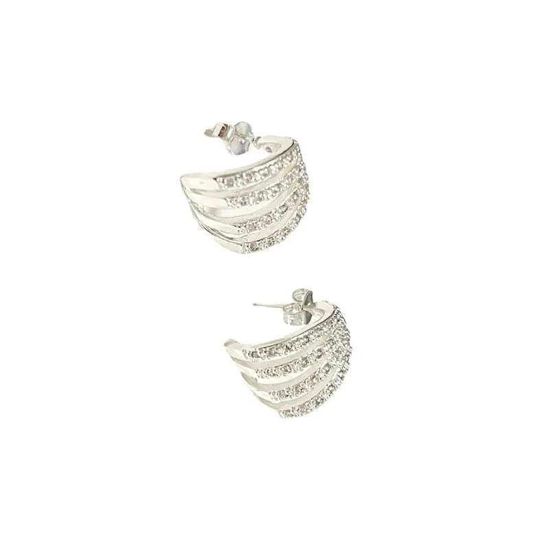 BRINCO EAR HOOK FILEIRAS ZIRCONIA CRISTAL