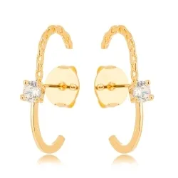BRINCO EAR HOOK TORCIDO ZIRCONIA CRISTAL