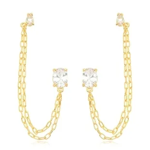 BRINCO EAR JACKET CRISTAL