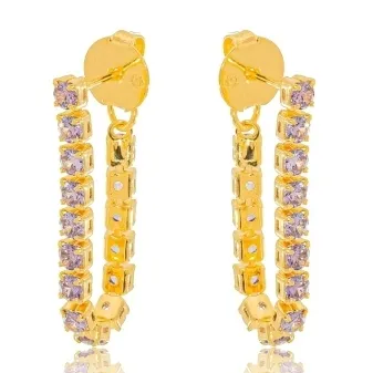 BRINCO EAR JACKET ZIRCONIA AMETISTA G