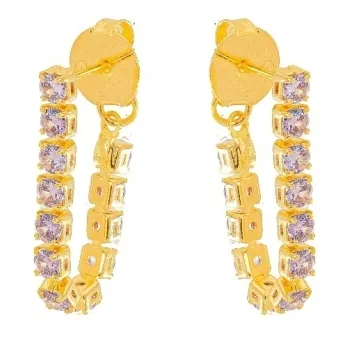BRINCO EAR JACKET ZIRCONIA AMETISTA M