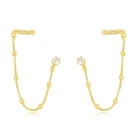 BRINCO EAR LINE BOLINHA ZIRCONIA CRISTAL
