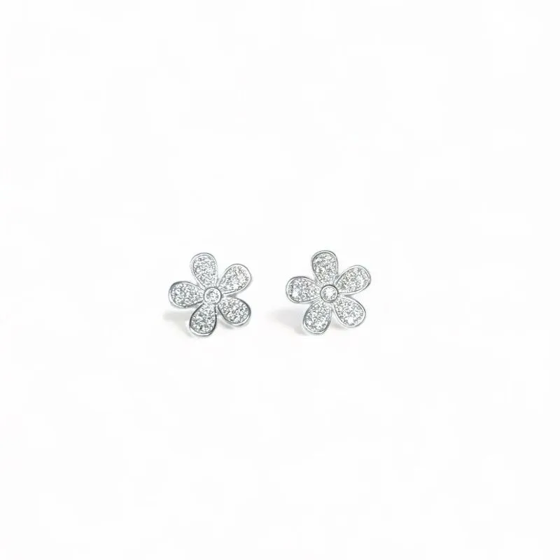 BRINCO FLOR ZIRCONIA CRISTAL