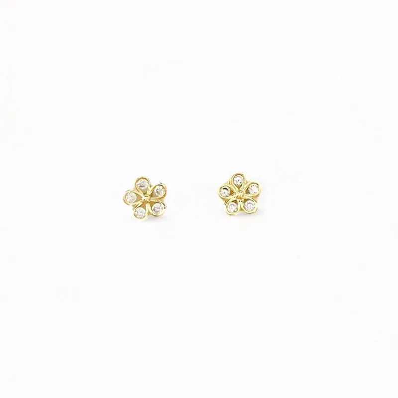 BRINCO FLOR ZIRCONIA CRISTAL
