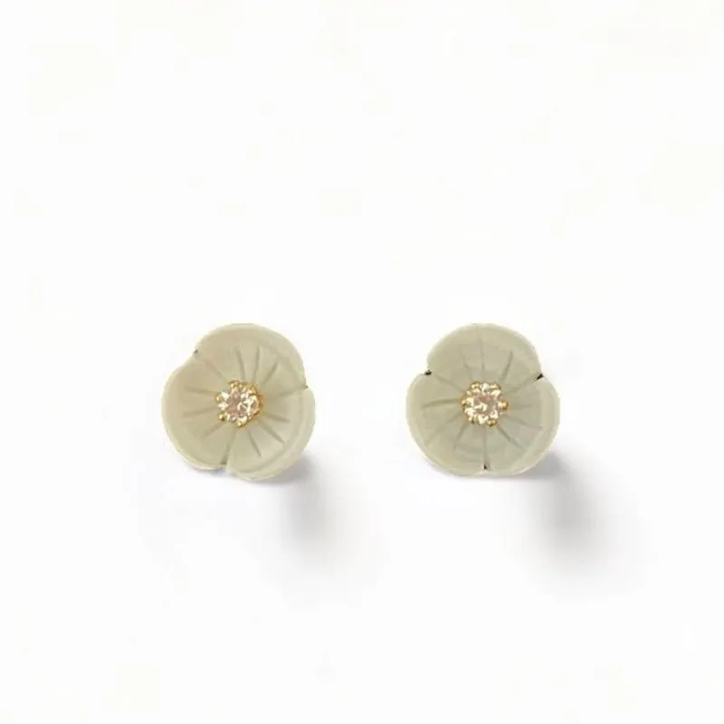 BRINCO FLOR ZIRCONIA CRISTAL MADREPEROLA M