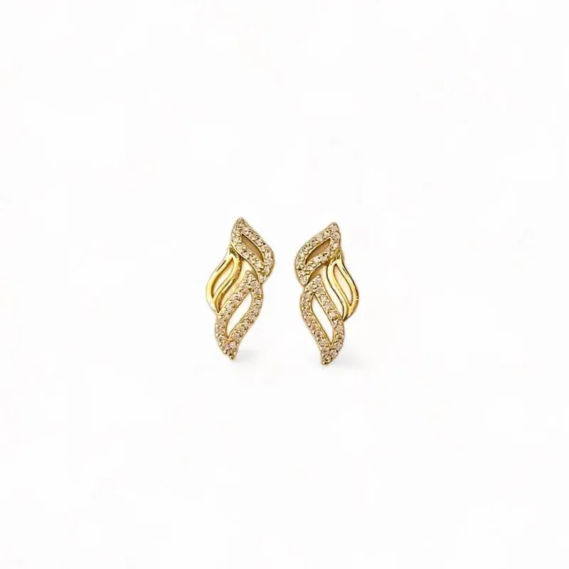 BRINCO FOLHAS VAZADAS ZIRCONIA CRISTAL