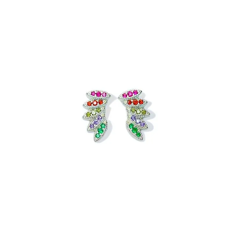 BRINCO FOLHAS ZIRCONIA COLOR