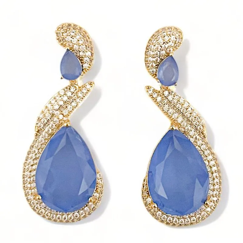 BRINCO GOTA TOPAZIO ZIRCONIA CRISTAL