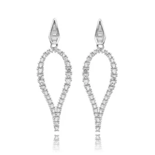 BRINCO GOTA VAZADA ZIRCONIA CRISTAL
