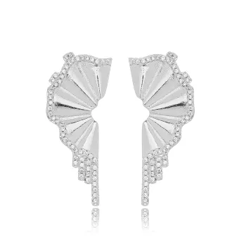 BRINCO LEQUE DETALHE ZIRCONIA CRISTAL