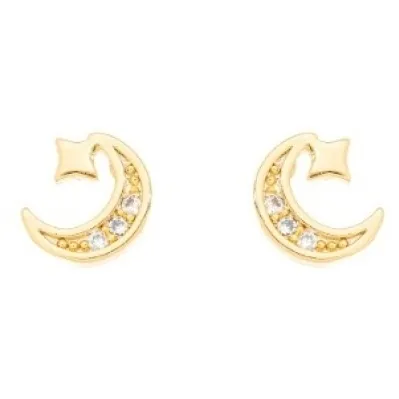 BRINCO LUA ZIRCONIA CRISTAL
