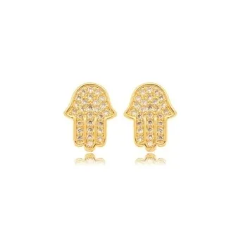 BRINCO MAO DE FATIMA ZIRCONIA CRISTAL