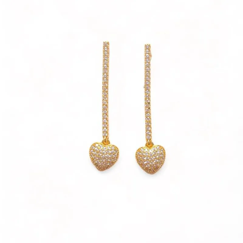 BRINCO PENDENTE CORAÇÃO ZIRCONIA CRISTAL