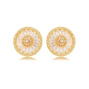 BRINCO PIZZA ZIRCONIA CRAVEJADO CRISTAL