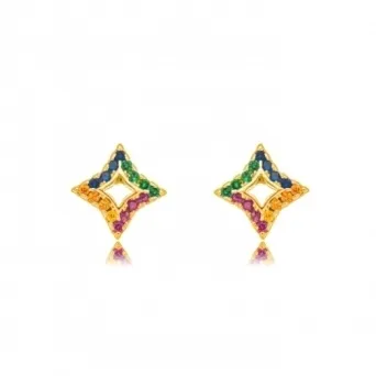 BRINCO QUADRADO ZIRCONIA COLOR