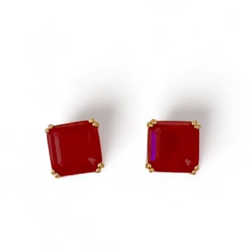 BRINCO QUADRADO ZIRCONIA CRISTAL FUSION PINK