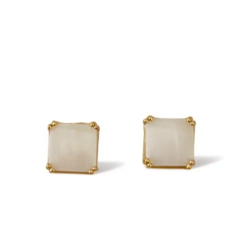 BRINCO QUADRADO ZIRCONIA CRISTAL QUARTZO BRANCO