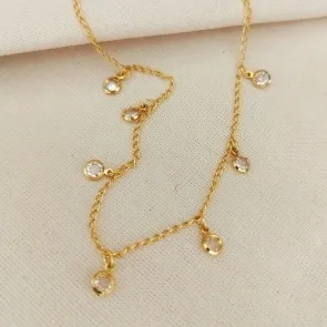COLAR CHOKER PINGENTES CRISTAL