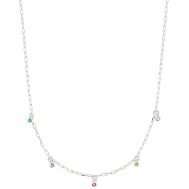 COLAR CHOKER PINGENTES ZIRCONIA COLOR