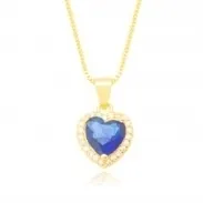 COLAR CHOKER RIVIERAPINGENTE CORACAO SAFIRA