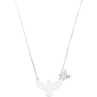 COLAR ESCAPULARIO ESPIRITO SANTO ZIRCONIA CRISTAL