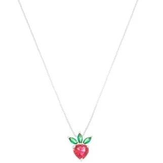 COLAR INFANTIL PINGENTE MACA RUBI ESMERALDA