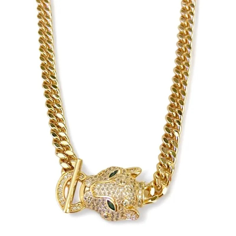 COLAR LEOPARDO ZIRCONIA CRISTAL ESMERALDA