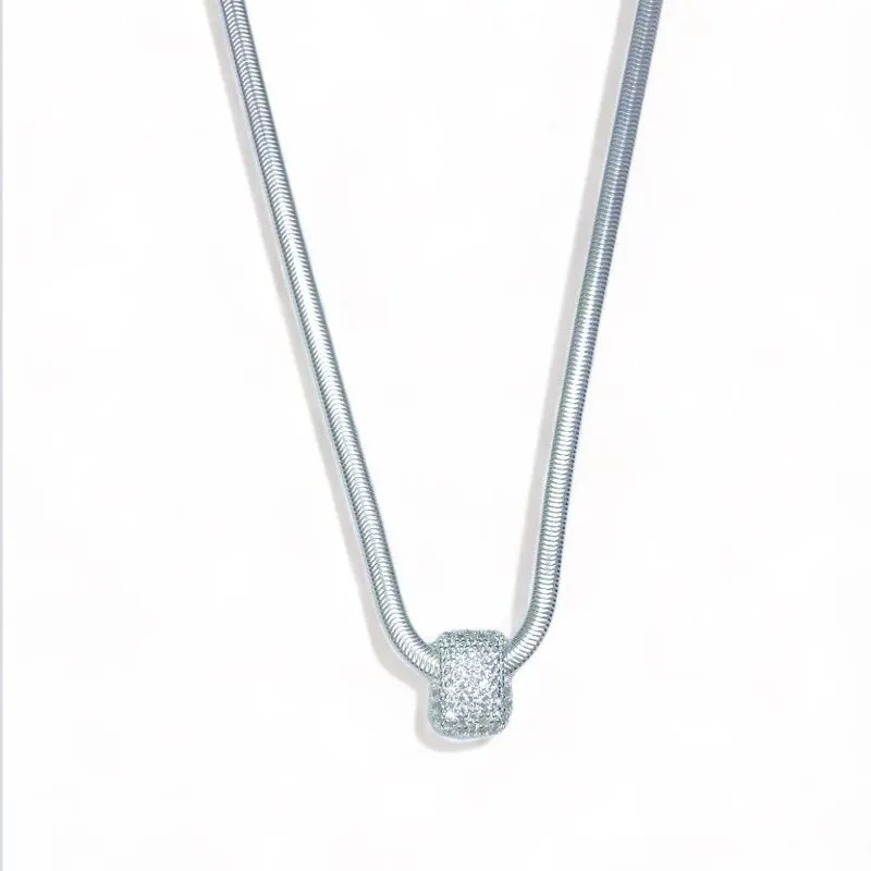 COLAR MALHA PINGENTE ZIRCONIA CRISTAL