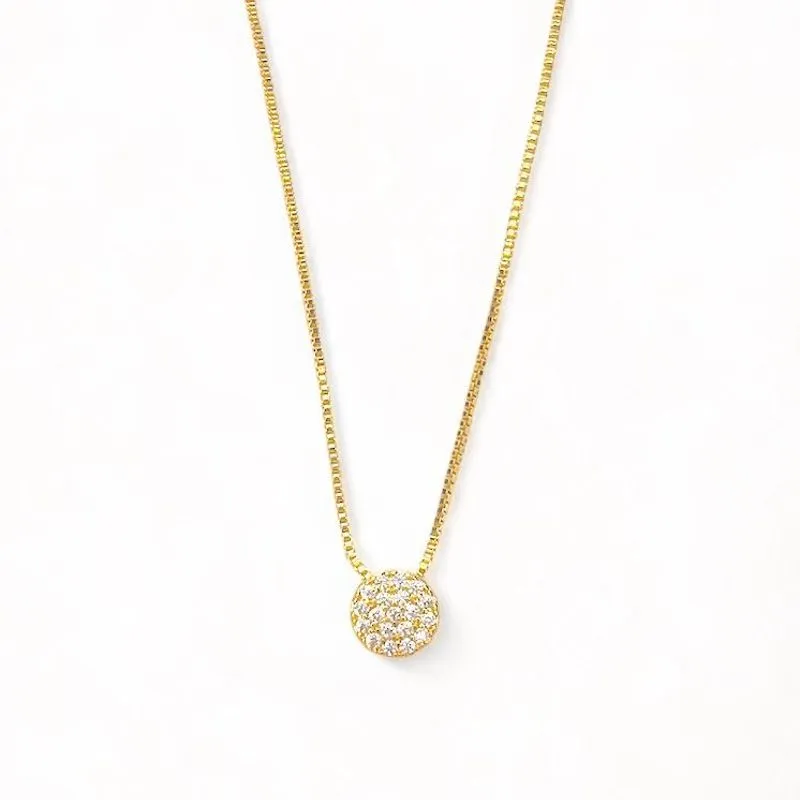 COLAR PINGENTE CIRCULO ZIRCONIA CRISTAL