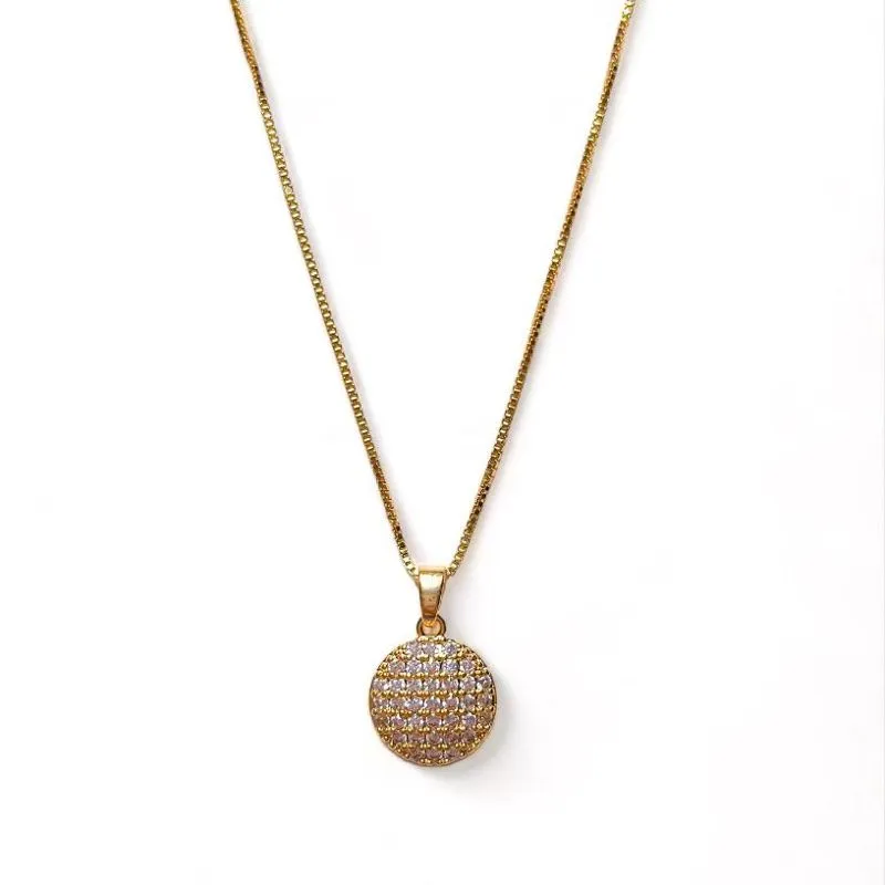 COLAR PINGENTE CIRCULO ZIRCONIA CRISTAL