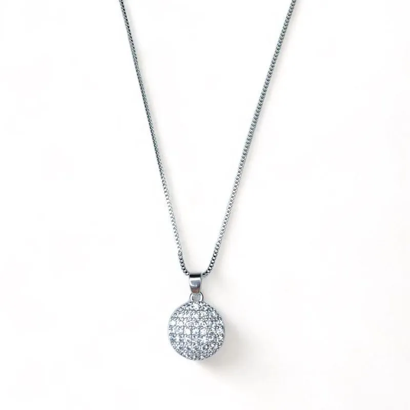 COLAR PINGENTE CIRCULO ZIRCONIA CRISTAL
