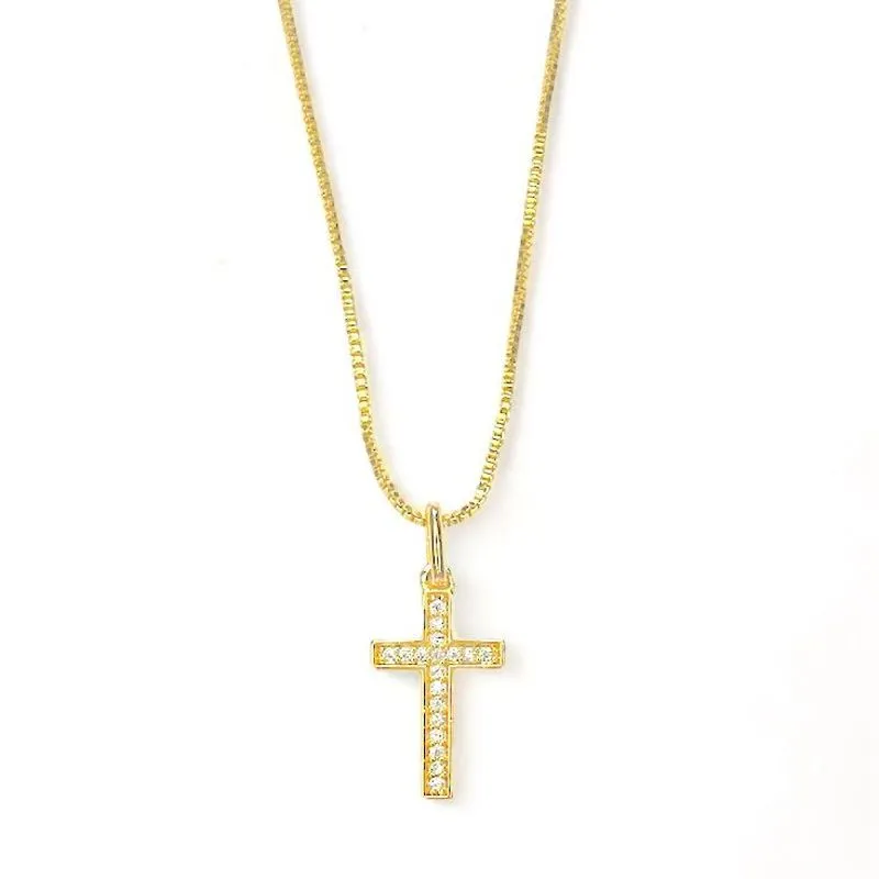 COLAR PINGENTE CRUZ ZIRCONIA CRISTAL